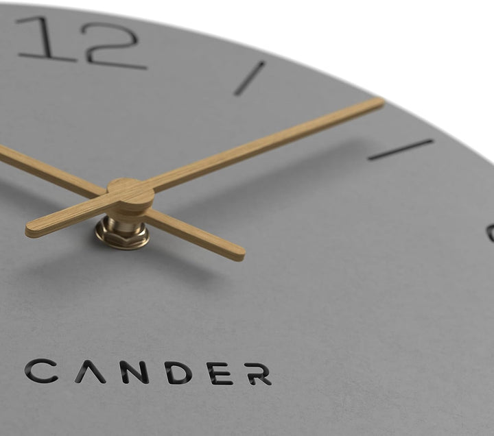 Cander Berlin MNU 2630 H Wanduhr MDF lautlos ohne Tickgeräusche 30 cm analog Wohnzimmer modern Vinta