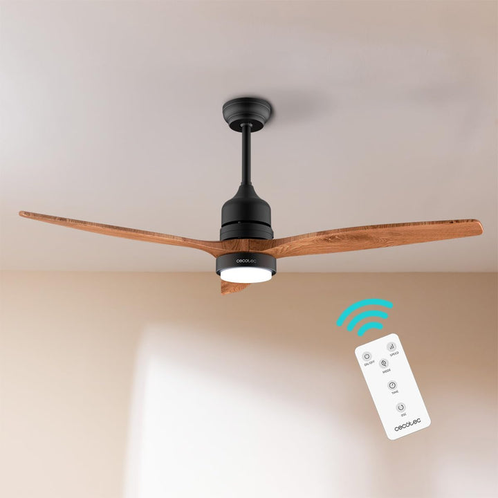 Cecotec Deckenventilator EnergySilence Aero 5230 DarkWood. 40W DC-Motor, 3 Helligkeitsstufen, 3 Hoch
