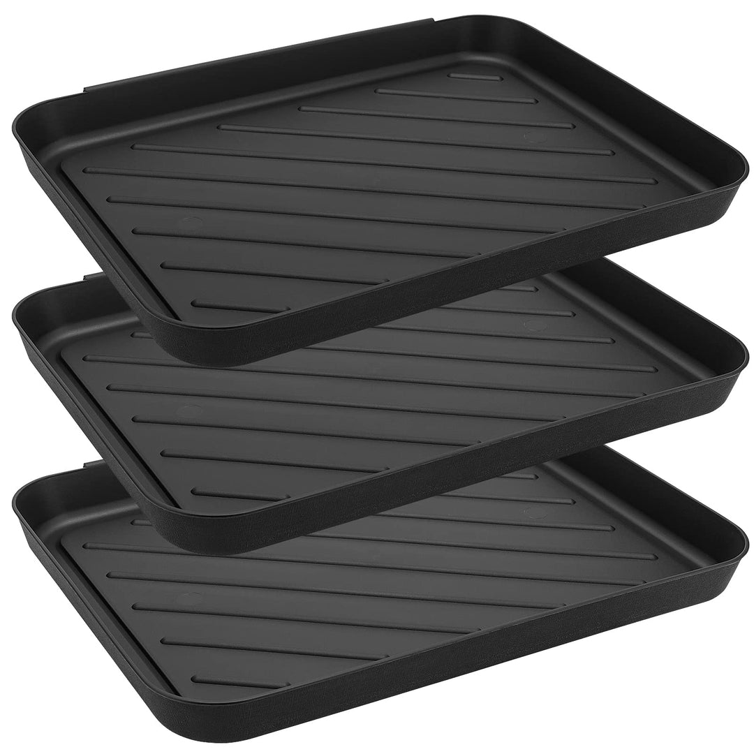 3 Stück Schuhabtropfschale, 40x30x3cm Schuhwanne Bodenschoner grosse Schuhmattenablagen, Schuhabtrop