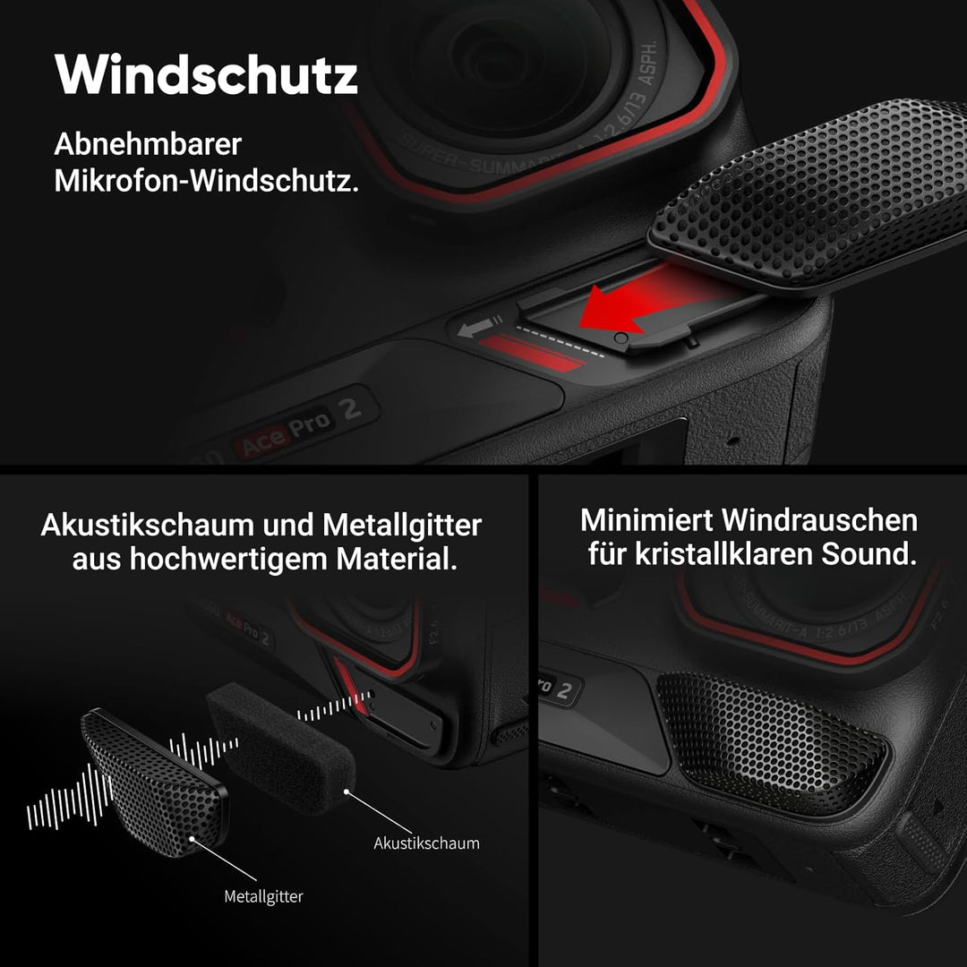 Insta360 Ace Pro 2 Motorrad-Bundle 8K wasserdichte Actionkamera mit Leica entwickelt, 1/1,3" Sensor,