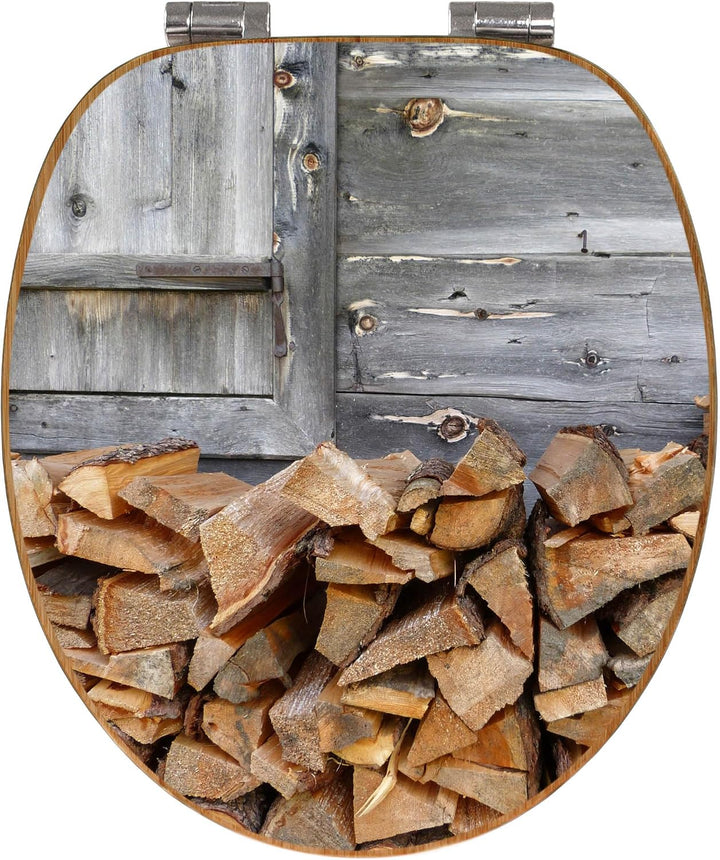 banjado Design WC Sitz Bambus Absenkautomatik 45,8x37,5cm - Toilettendeckel mit Absenkautomatik Holz