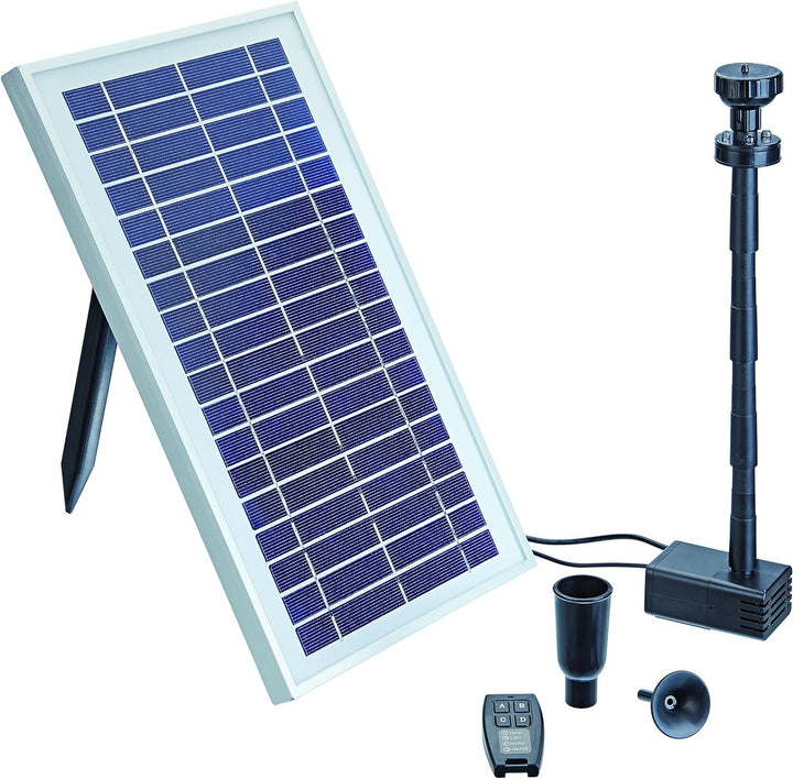 Pontec 43325 PondoSolar 600 Control - Solarwasserspielpumpe mit Akku und LED-Beleuchtung / Solarstro