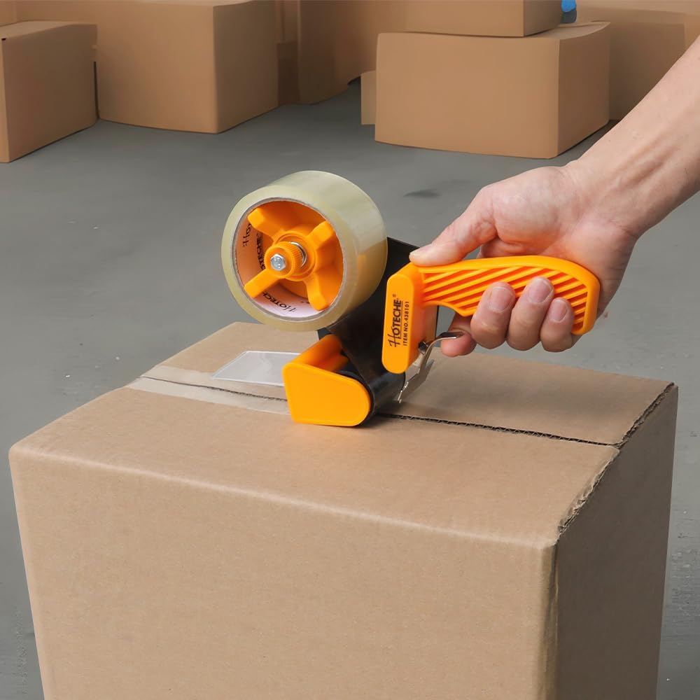 Hoteche Paketbandabroller – Robuste Paketkleberabroller aus ABS & kaltem Walzstahl mit Edelstahl-Sch