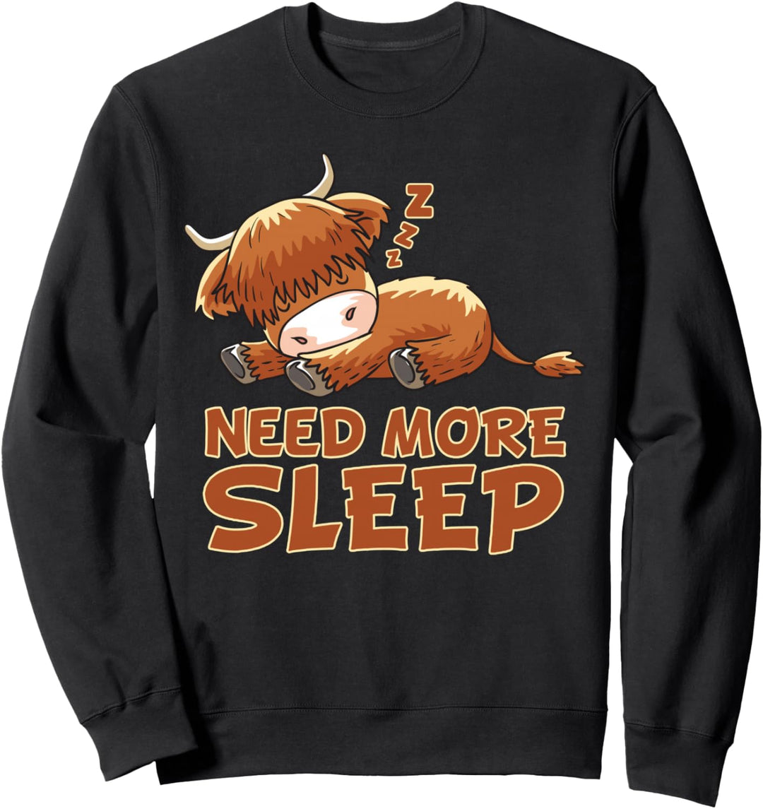 Schlafendes Schottisches Highland Cow Cattle Kuh Pyjama Sweatshirt
