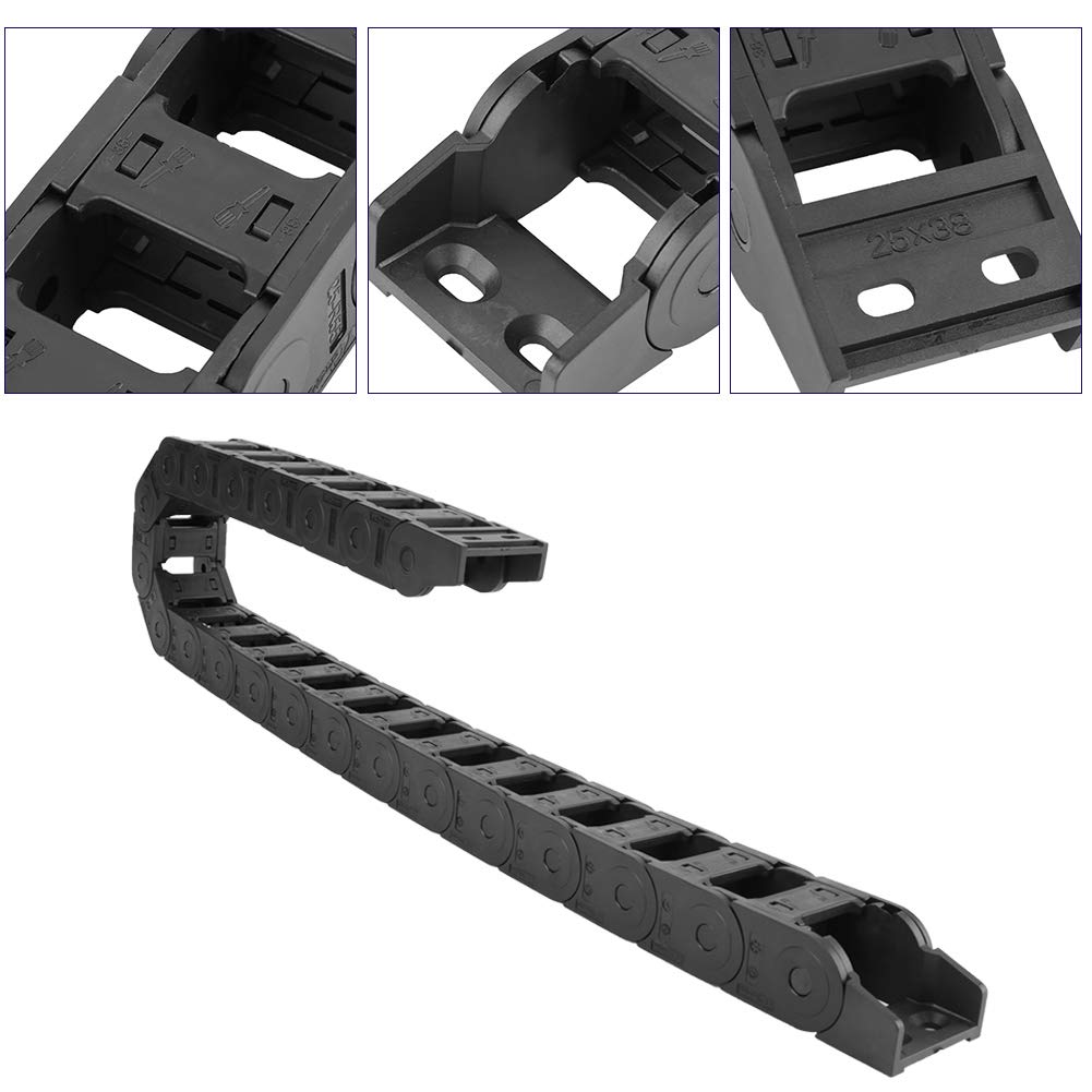 Drag Chain Kabelträger, 100 cm 25 x 38 mm Flexibler schwarzer Nylon-Kabelträger Drag Chain Bridge-Ty