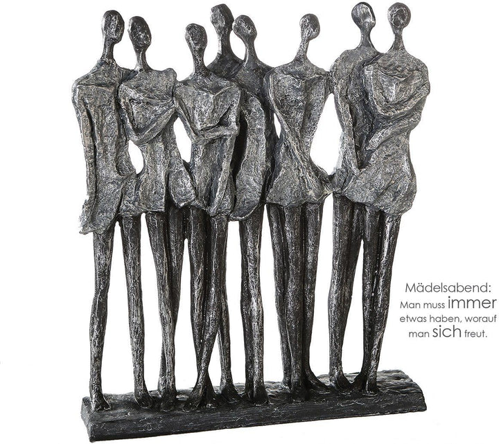 Casablanca Deko Skulptur - Mädelsabend - Beste Freundinnen - Poly silberfarben -Zertifikat Spruchanh