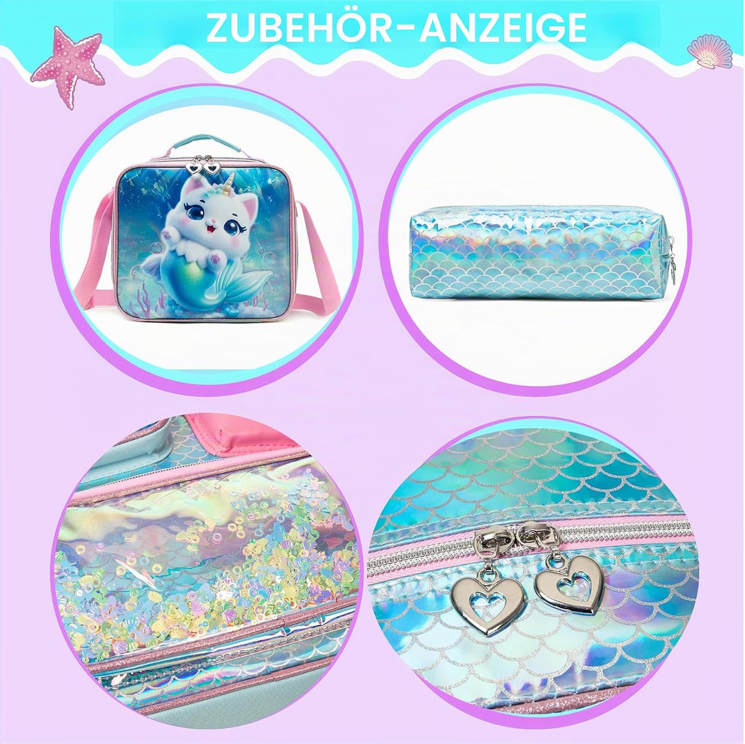 HTgroce Schulranzen Trolley Mädchen Kindertrolley Niedlich Rucksack Kinderkoffer Rucksack School Tro