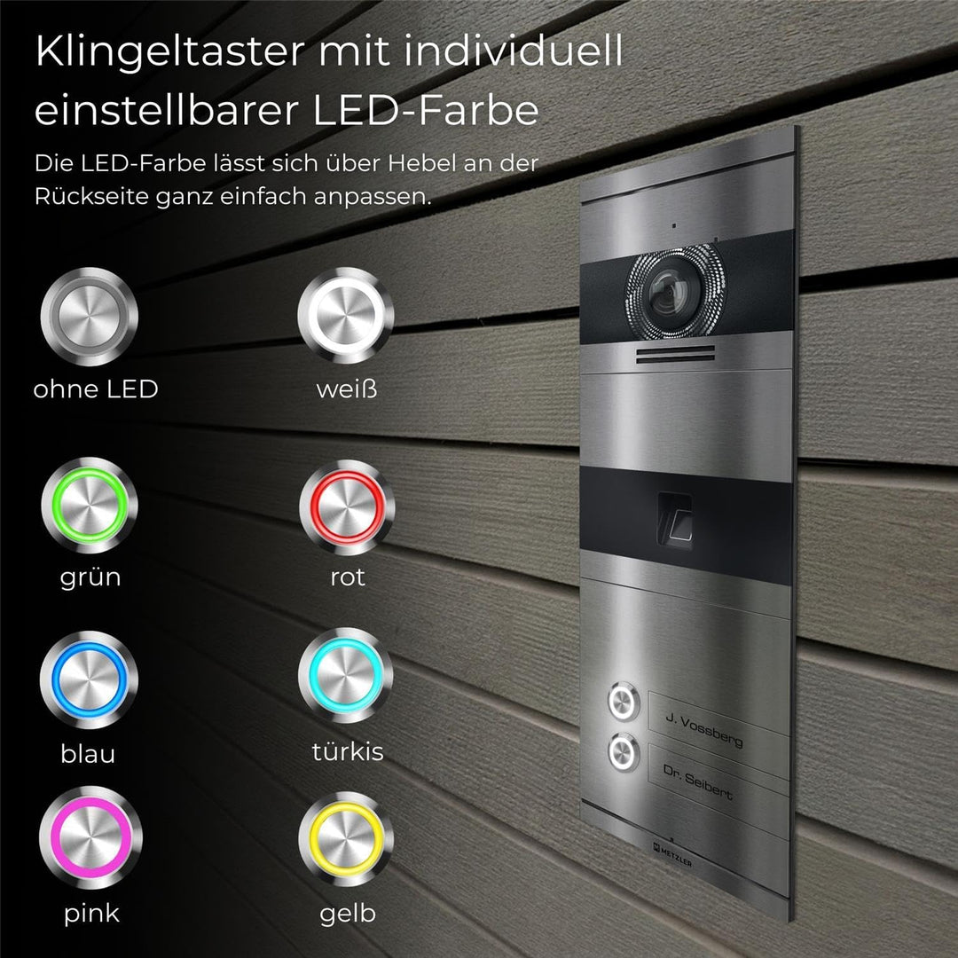 Metzler VDM10 2.0 Video Sprechanlage mit Türöffner (Stromversorgung) & Fingerprint - Anschluss LAN P