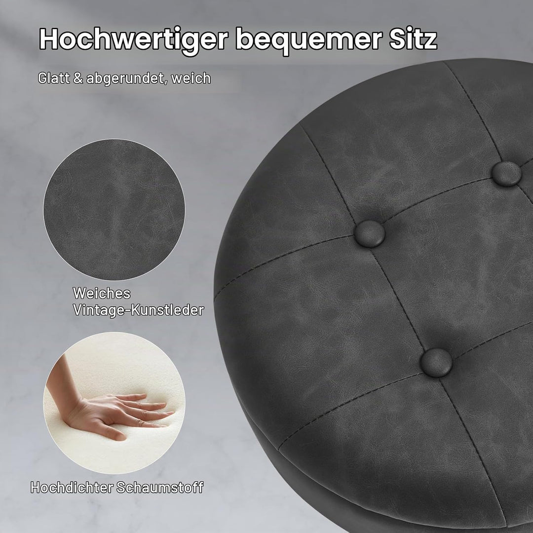 WOLTU Barhocker 2er Set, Sitzhocker mit Stauraum, Hocker höhenverstellbar 360° drehbar, Drehhocker f