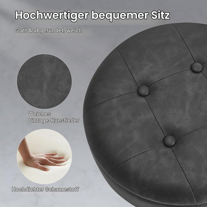 WOLTU Barhocker 2er Set, Sitzhocker mit Stauraum, Hocker höhenverstellbar 360° drehbar, Drehhocker f