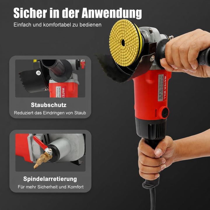 Elektrisch Nassschleifmaschine Messerschleifer Poliermaschine Steinschleifer 1400W mit Diamant Aufla