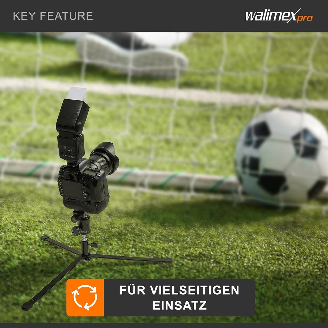 Walimex pro Bodenstativ Lampenstativ 15cm - Kompaktes leichtes Boden Lampen und Lichtstativ Tischsta