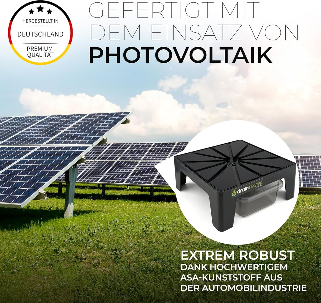 Blumentopf Untersetzer 24x24cm - 6er Set inkl. Ablaufwannen - Pflanzuntersetzer eckig Blumen Pflanze