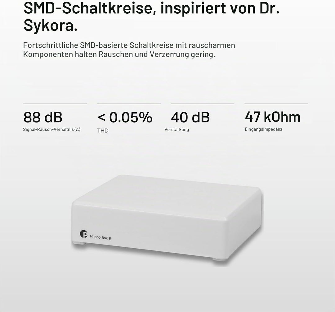 Pro-Ject Phono Box E, Phono Vorverstärker (Weiss) Weiss Single, Weiss Single