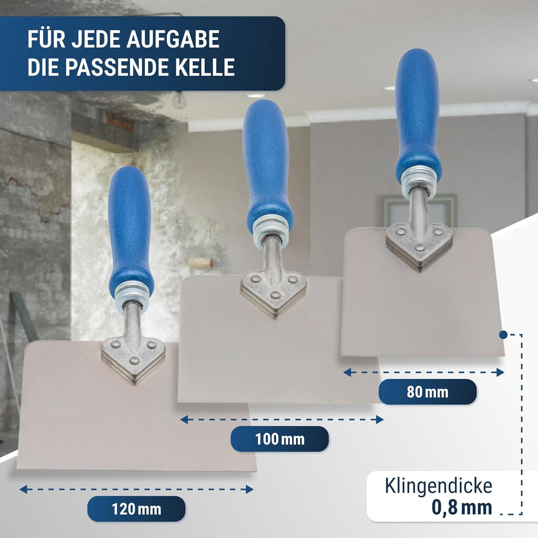 WERKFIT Profi Tapetenkratzer Fauserkelle mit Holzgriff – 0.8mm Edelstahlklinge – Herzgriffspachtel f