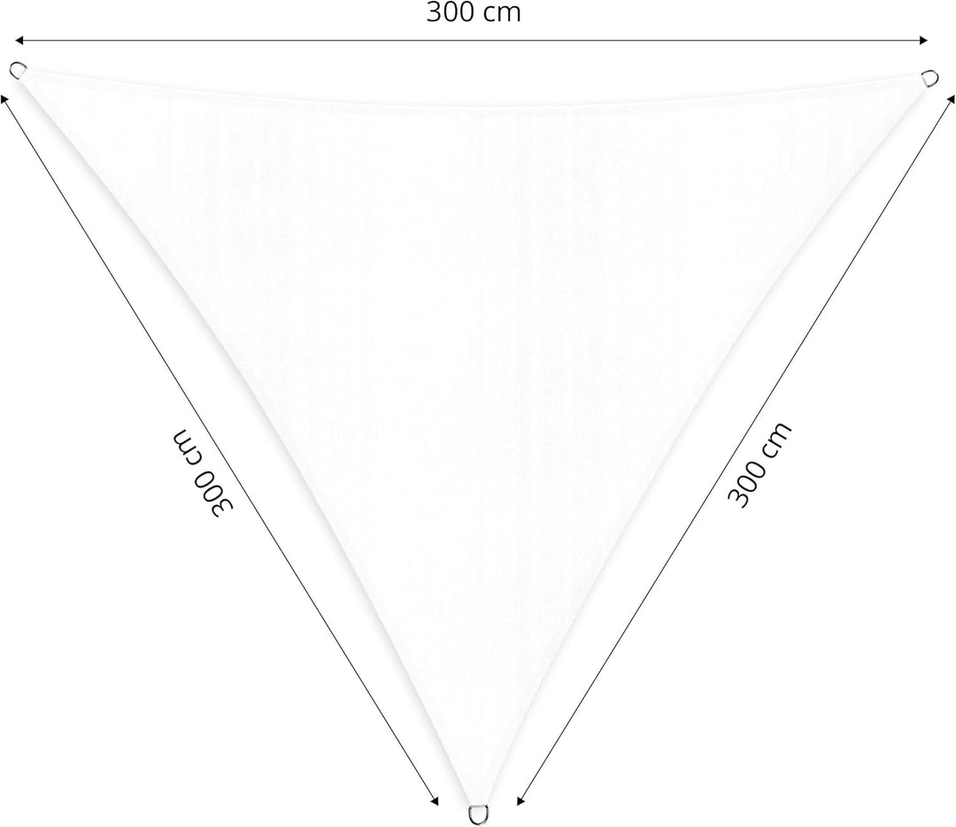 Lumaland Sonnensegel Dreieck | 3 x 3 x 3 Meter Wetterbeständiger Sonnenschutz inkl. Befestigungsseil