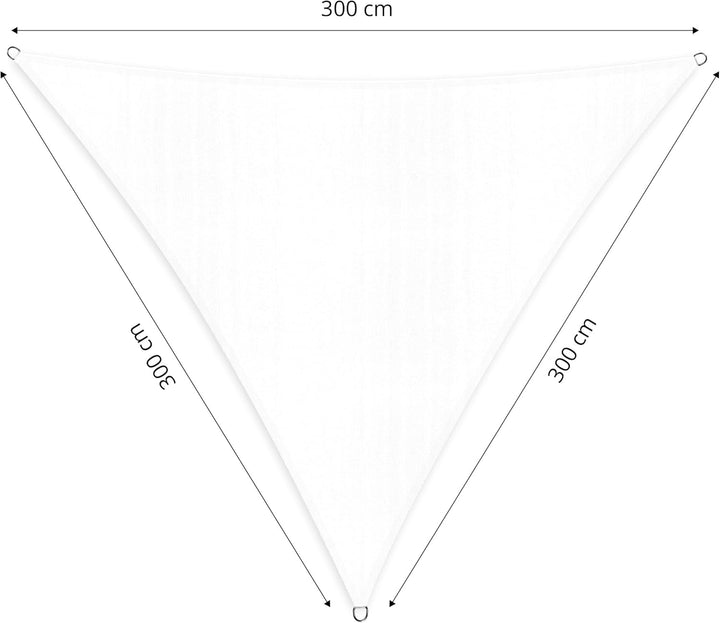 Lumaland Sonnensegel Dreieck | 3 x 3 x 3 Meter Wetterbeständiger Sonnenschutz inkl. Befestigungsseil