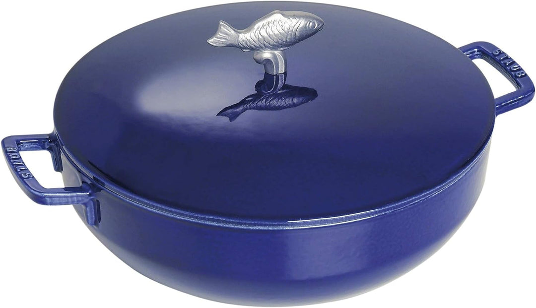 STAUB Fisch Cocotte 28 cm, Gusseisen, Induktionsgeeignet, Dunkelblau, 35.5 x 29 x 15.5 cm