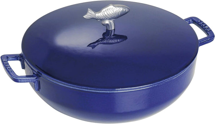 STAUB Fisch Cocotte 28 cm, Gusseisen, Induktionsgeeignet, Dunkelblau, 35.5 x 29 x 15.5 cm