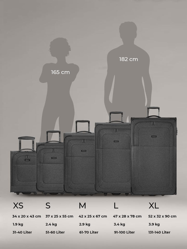 REDOLZ Underseater CABIN XS-Handgepäck-Trolley mit 2 Rollen & Liquid-Bag | 34 x 20 x 43 cm | Weichsc