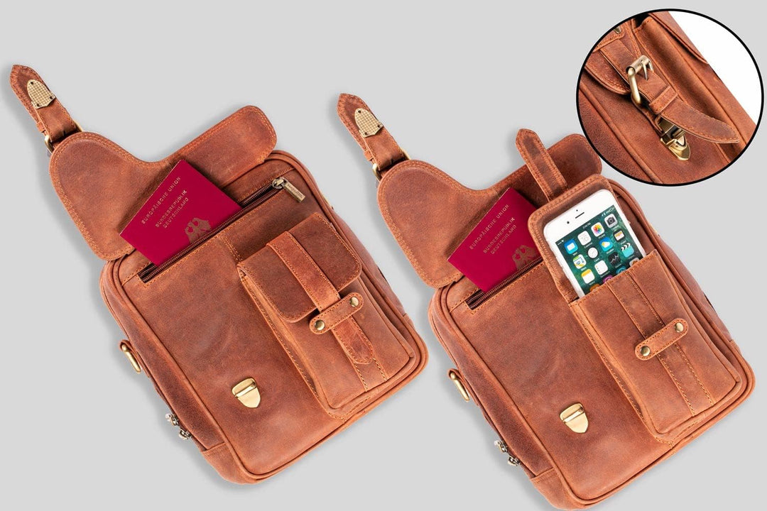 MATADOR Schultertasche Echt Leder Herren Hochwertige Arbeittasche Umhängetasche Ledertasche Tabletta