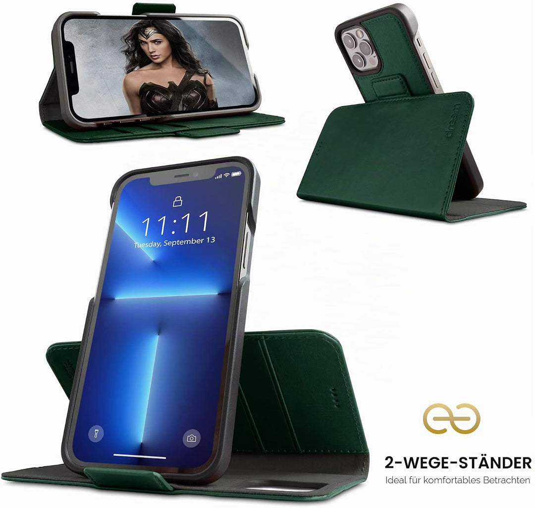 Dreem Fibonacci iPhone 13 Pro Max Brieftaschen-Etui / 2-in-1 stossfestes Etui und abnehmbares Folio