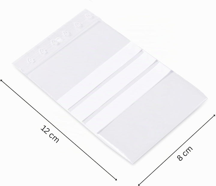 1000 Plastiktüten 8 x 12 cm Klare wiederverschliessbare mit Etiketten | ZIP Beutel | Dick | Verschlu