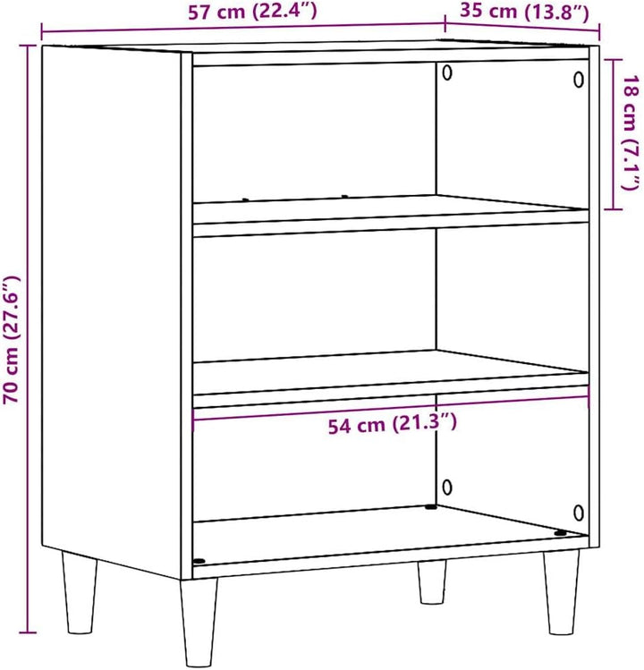 vidaXL Sideboard Altholz-Optik 57x35x75 cm Holzwerkstoff