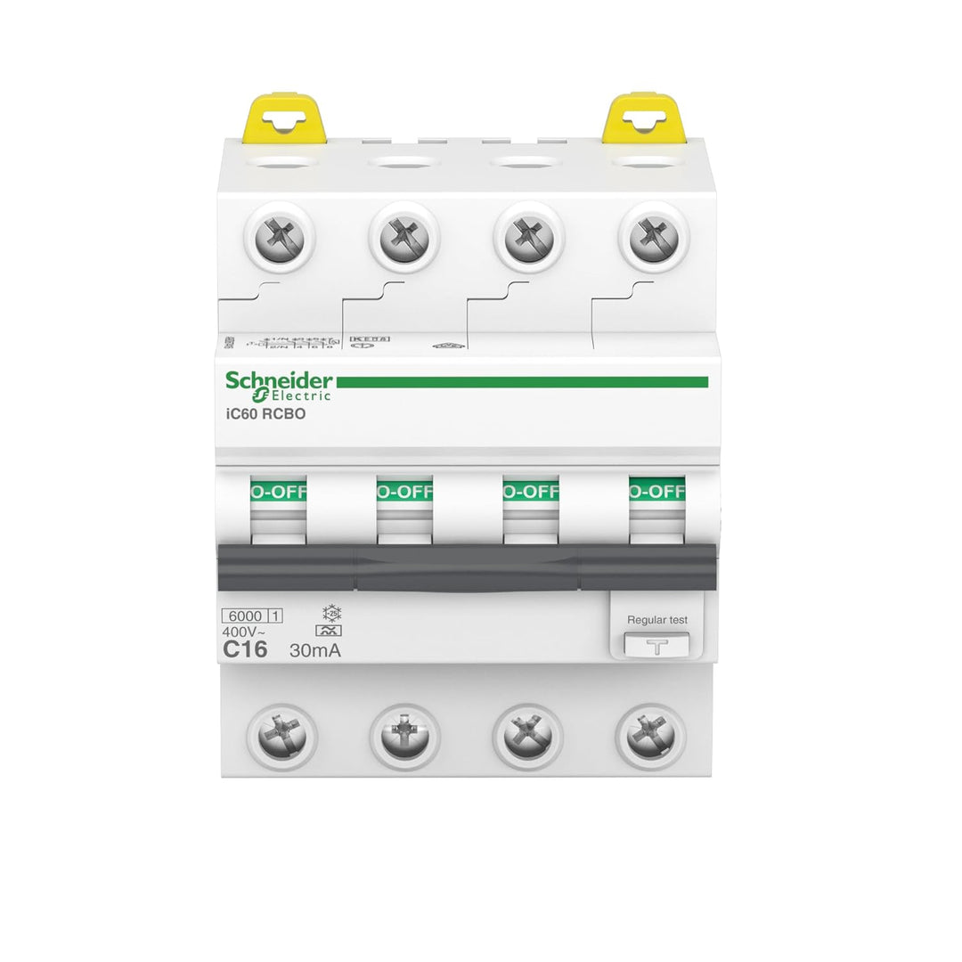 Schneider Electric A9D67416 FI/LS-Schalter iC60N, 4P, 16A, C-Char., 30mA, Typ A, 6kA 4-Polig 16 Ampe