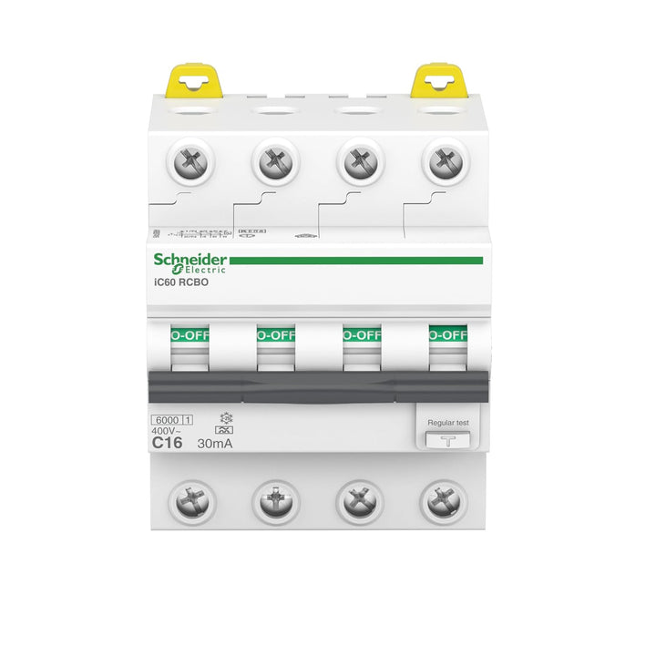 Schneider Electric A9D67416 FI/LS-Schalter iC60N, 4P, 16A, C-Char., 30mA, Typ A, 6kA 4-Polig 16 Ampe
