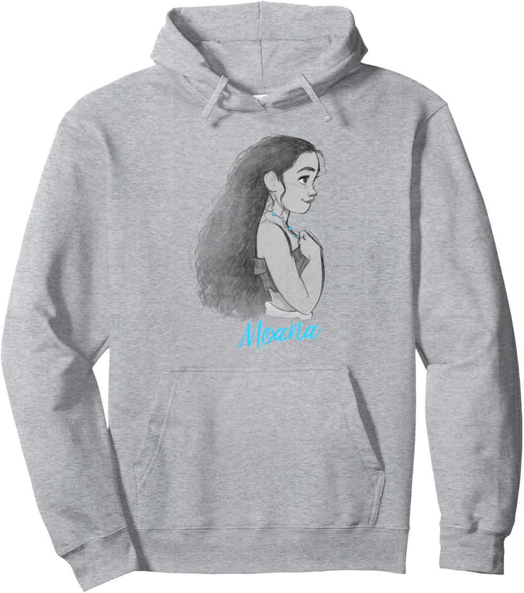 Disney Moana Side Profile Sketch Pullover Hoodie