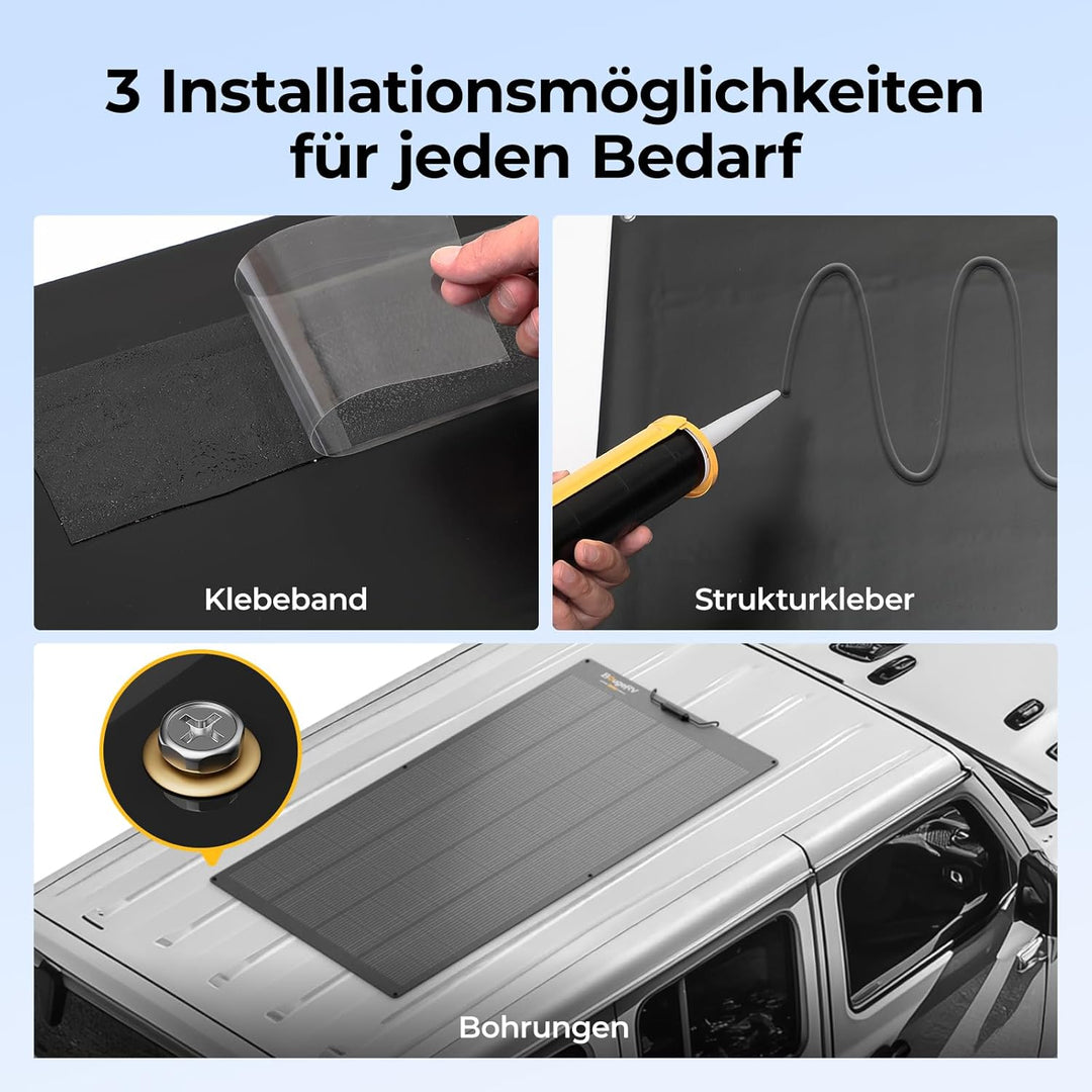 BougeRV Arch Pro 200W Flexible Solarpanel mit 28 Bypass-Dioden, Schattentolerantes Biegsam PV Panel,