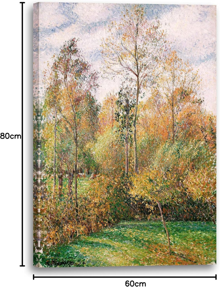 Printed Paintings Leinwand (60x80cm): Camille Pissarro - Automne, Peupliers, Eragny 60x80 cm, 60x80