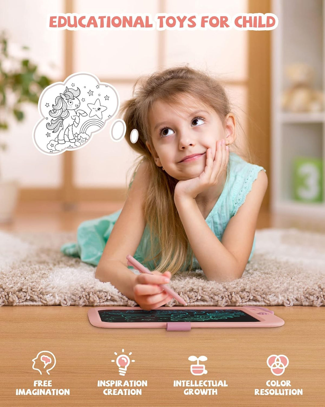 10-Zoll-LCD-Schreibblock, elektronisches digitales Schreiben und Farbbildschirm-Graffiti-Brett, Gesc