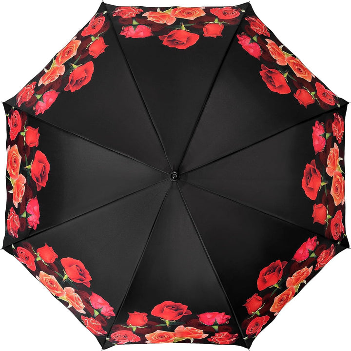 von Lilienfeld Regenschirm, Rosenstrauss, automatisch, winddicht, Blume, Stock, gross, robust, mehrf