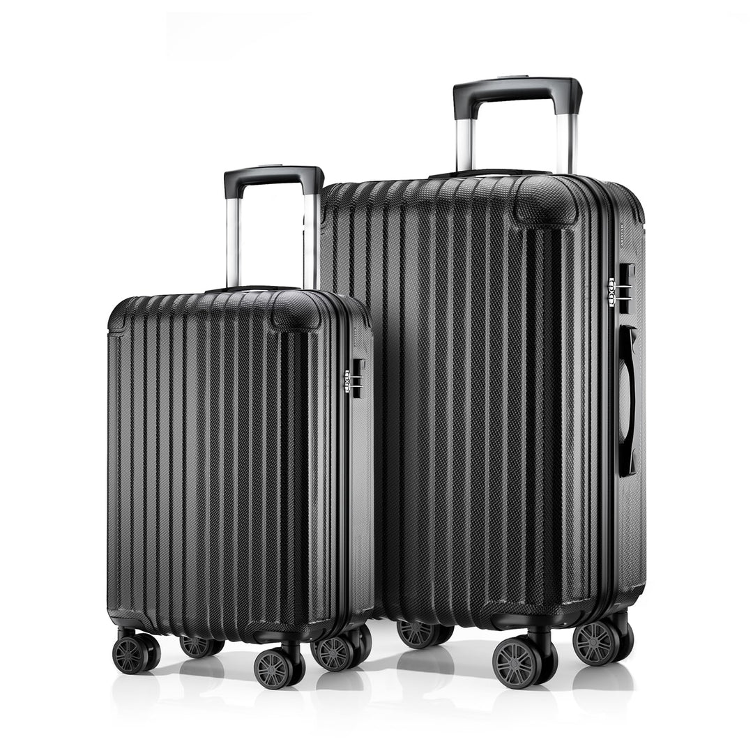 Voyager Kofferset 2-teilig S+L, Hartschalenkoffer mit 4 Rollen, Handgepäck & grosser Reisekoffer, Tr