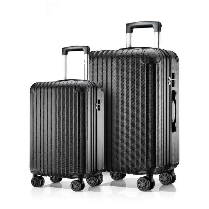 Voyager Kofferset 2-teilig S+L, Hartschalenkoffer mit 4 Rollen, Handgepäck & grosser Reisekoffer, Tr