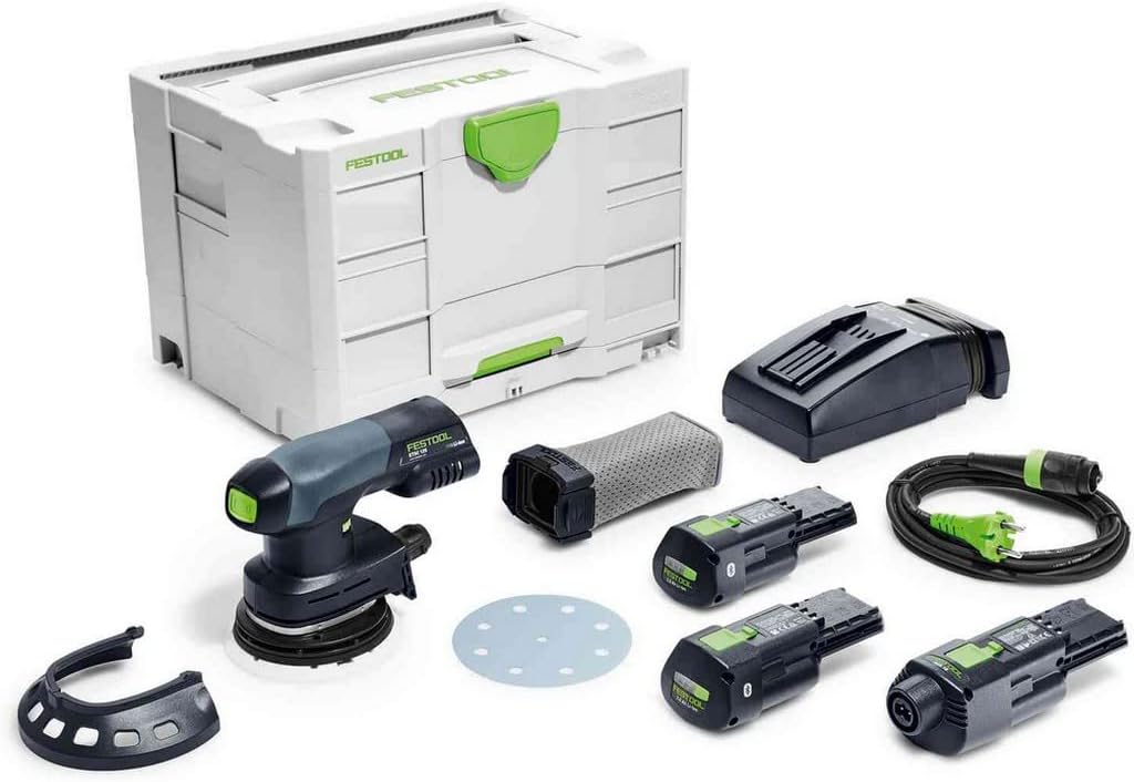 Festool Akku-Exzenterschleifer ETSC 125 3,0 I-Set (mit Akkupacks BP 18 Li 3,0, Schnellladegerät, Net
