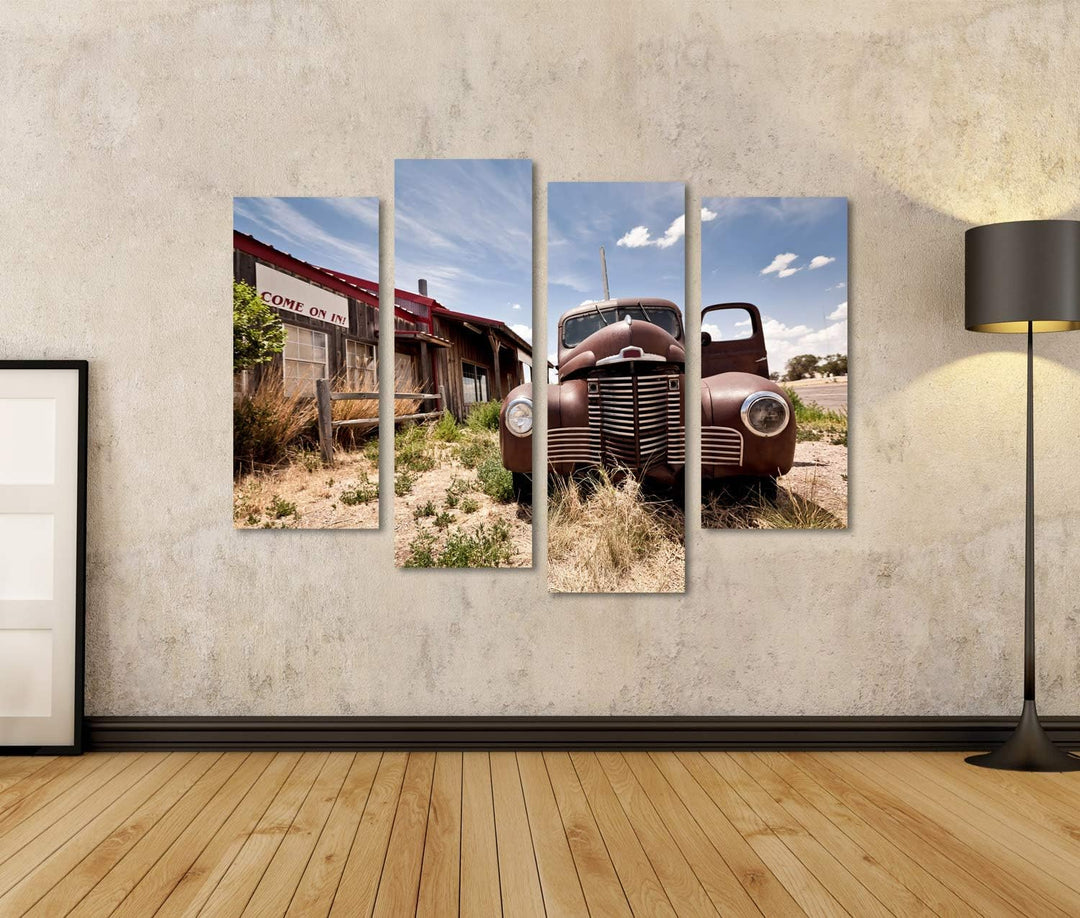 islandburner Bild auf Leinwand Verlassenes Restaraunt Route 66 Bilder Wandbilder Poster Leinwand 130