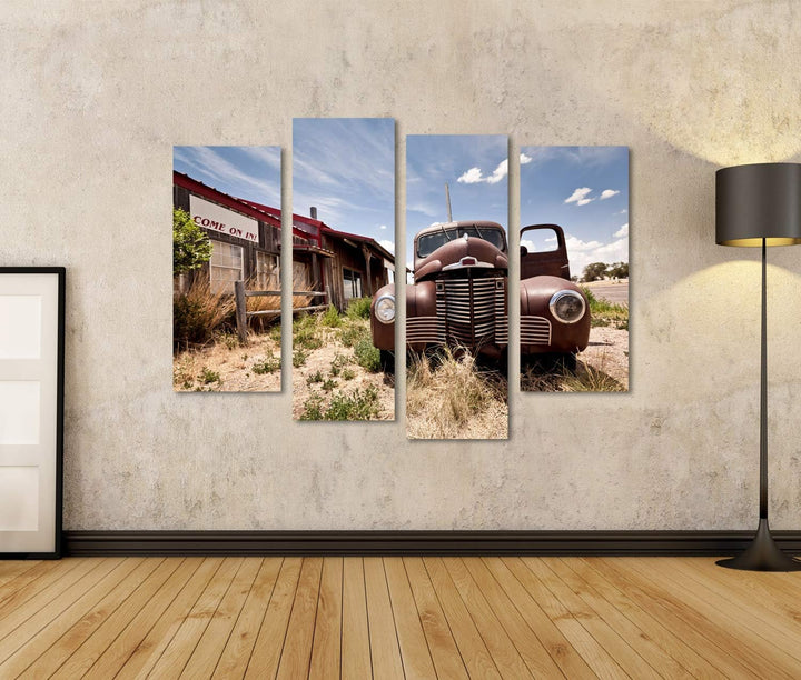 islandburner Bild auf Leinwand Verlassenes Restaraunt Route 66 Bilder Wandbilder Poster Leinwand 130