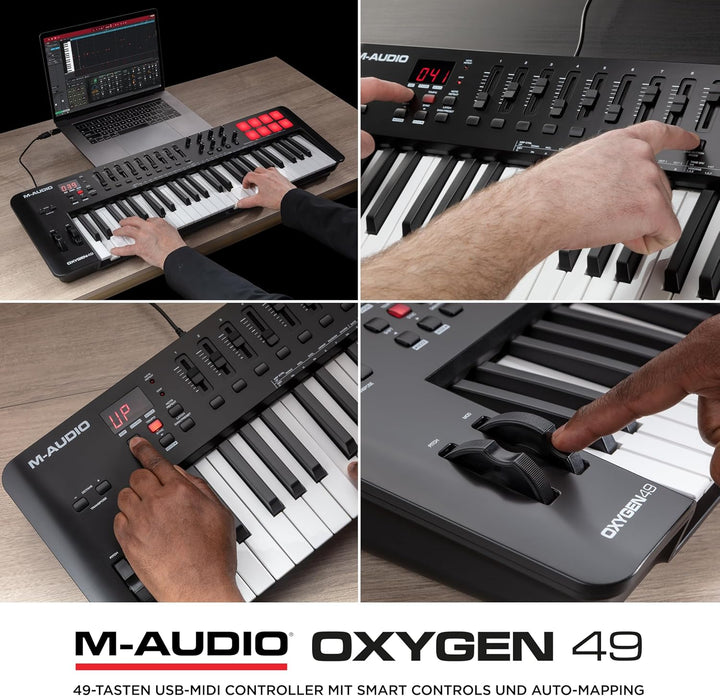 M-Audio Oxygen 49 V – 49-Tasten USB MIDI Keyboard Controller mit Beat Pads, Smart Chord &amp; Scale Modi