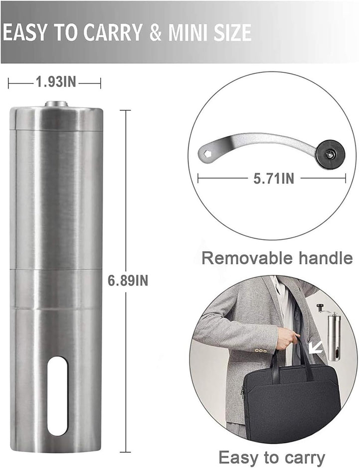 Porlex Tall Kaffee-Handmühle, silber