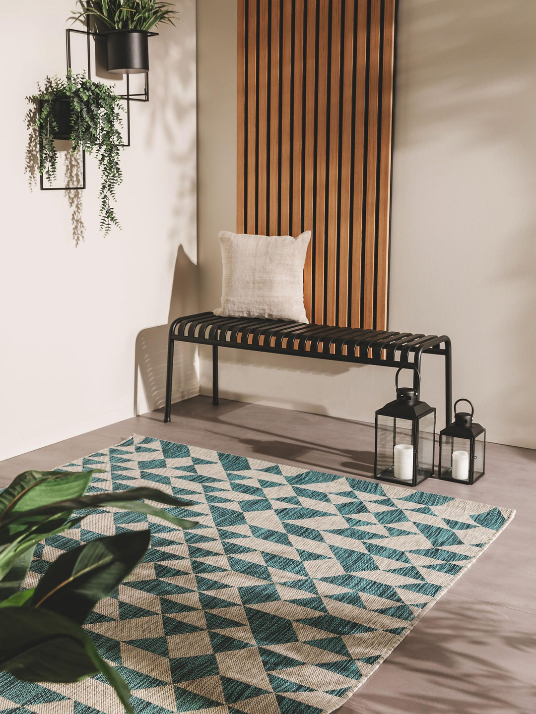 benuta Nest Teppich Cleo - Kunstfaser - Outdoor geeignet - Rechteckig & im Style:  Geometrisch, Retr