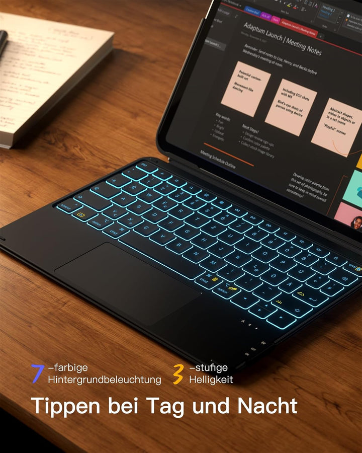 Inateck Hülle mit Tastatur,Ultraleichte Tastatur für iPad 11/10 Gen A16 2025 11 Zoll,iPad Air 11" M3