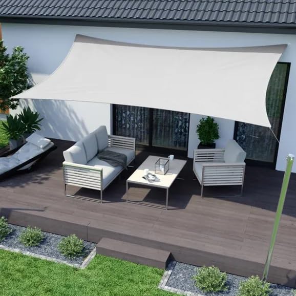 jarolift Basic Sonnensegel Rechteckig, Wasserabweisend, Sonnenschutz Sichtschutz für Terrasse Garten