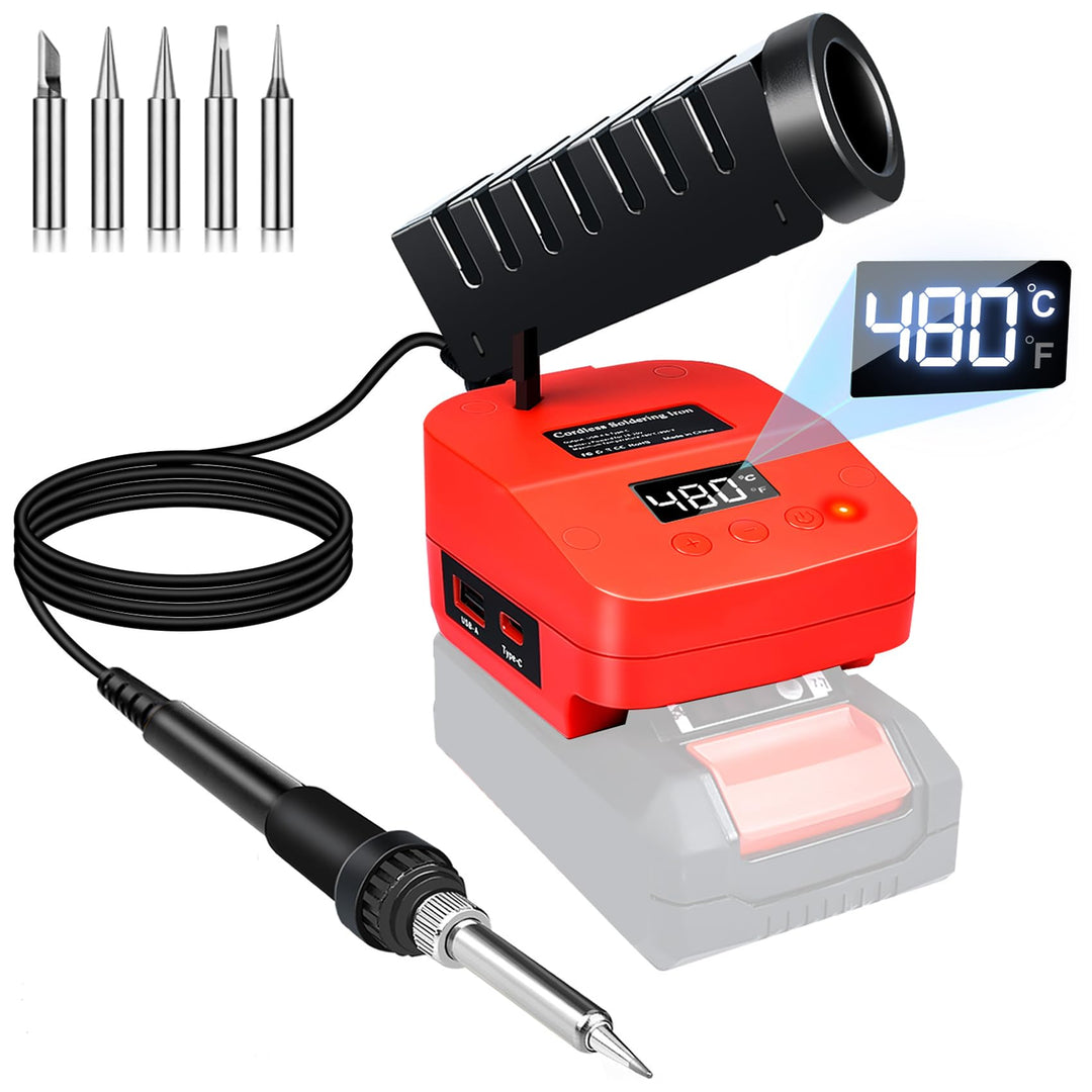 GZYZ Akku-Lötkolben-Set kompatibel mit Ein hell PXC 18V Akku, Tragbarer Lötkolben mit USB und Typ-C,