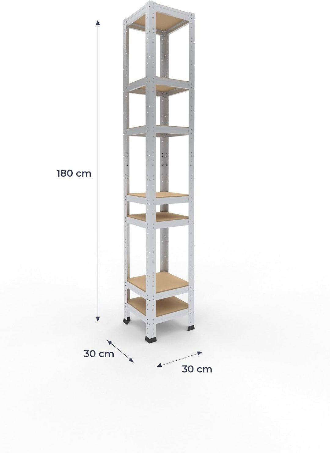 shelfplaza® 180x30x30cm Home Schwerlastregal verzinkt/Metallregal mit 7 Böden/Kellerregal Metall, Ga