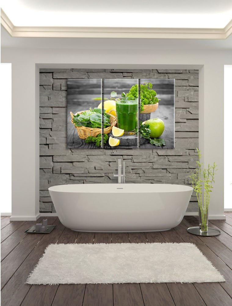 Pixxprint Gesunder Smoothie als Leinwandbild/Grösse: 3 Teilig (120x80) cm/Wandbild/Kunstdruck/fertig