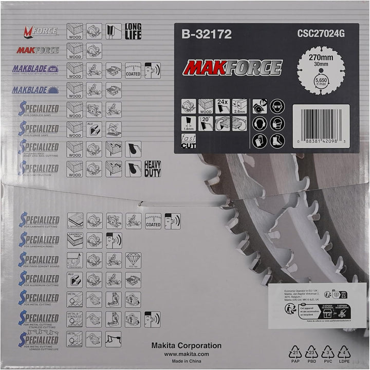 Makita MakForce Saegeblatt, 270 x 30 mm, 24Z, B-32172