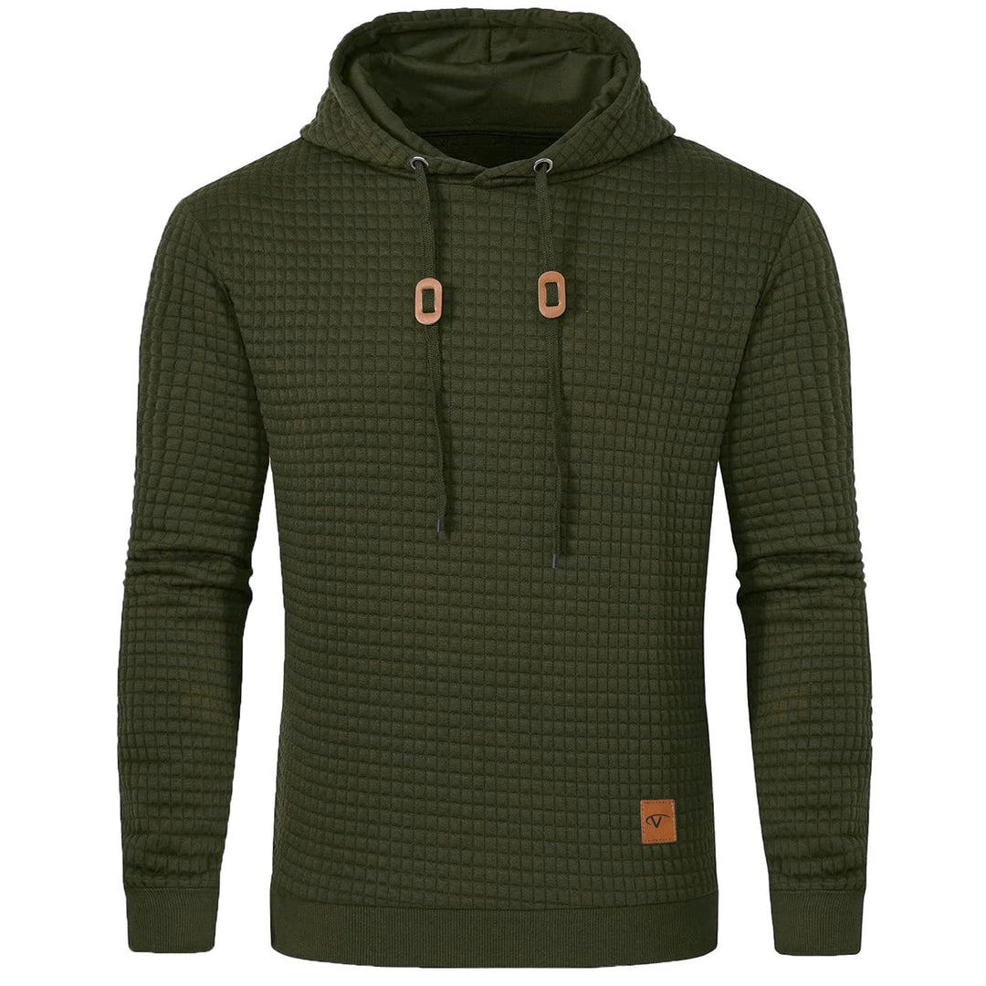 Tansozer Herren Hoodie Basic Sweatshirt Casual Long Sleeve Checked Kapuzenpullover S Armeegrün, S Ar